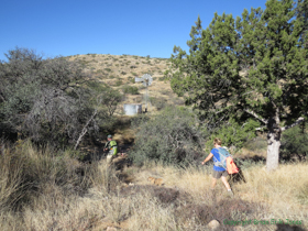 Jerry and Cheetah approach Kannally Wash.