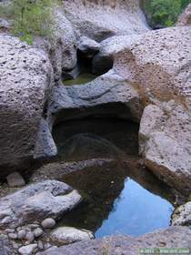 Flood scoured bedrock pools in Virgus Canyon