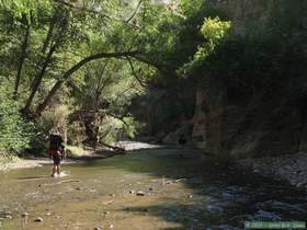 Brian and Patricia hiking in Aravaipa Canyon
