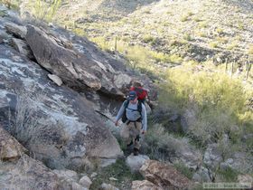 Jerry ascending our last real ridge hop of the trip.