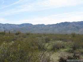 Looking up at a portion of the Harcuvar Mountains that we'd just backpacked through.