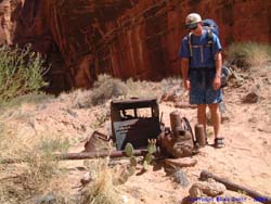 Jeff investigates the water pump at Judd Hollow.