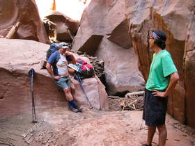 Chuck and Steve hiking in Buckskin Gulch.
