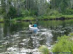 Brian paddles the kayak around solo.