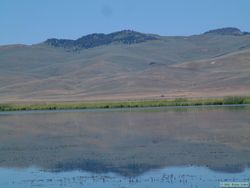 The mountains to the north of the refuge.